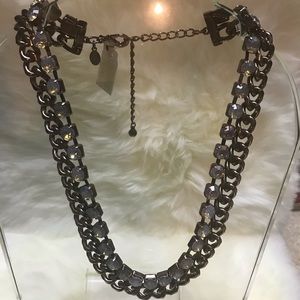 Chico’s Copper Rose Crystal Chain Necklace